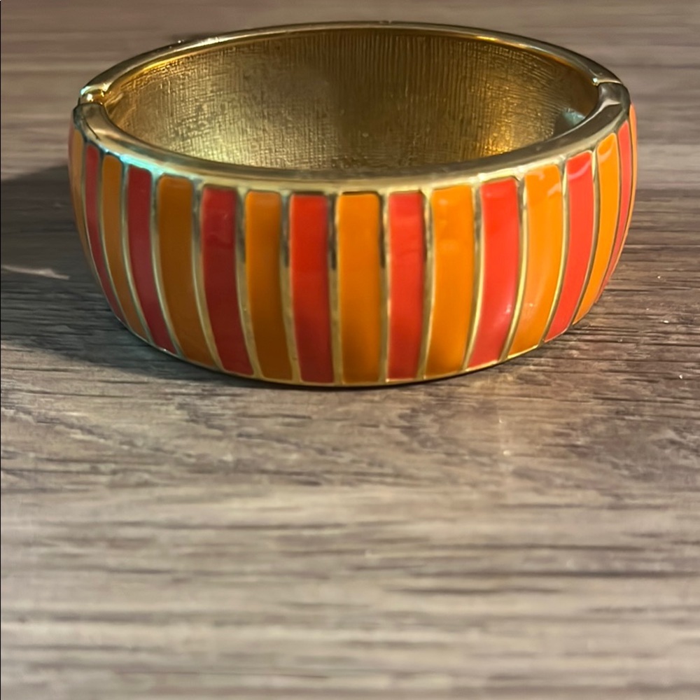 Banana Republic Vibrant Orange and Gold Bangle Bracelet
